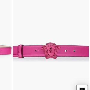 Versace “La Medusa” Metallic Patent Leather Belt